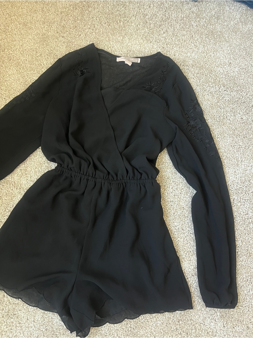 Black Long Sleeve Romper
